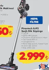 PİRANTECH ŞARJLI DİK SÜPÜRGE PİRANTECH ŞARJLI DİK SÜPÜRGE